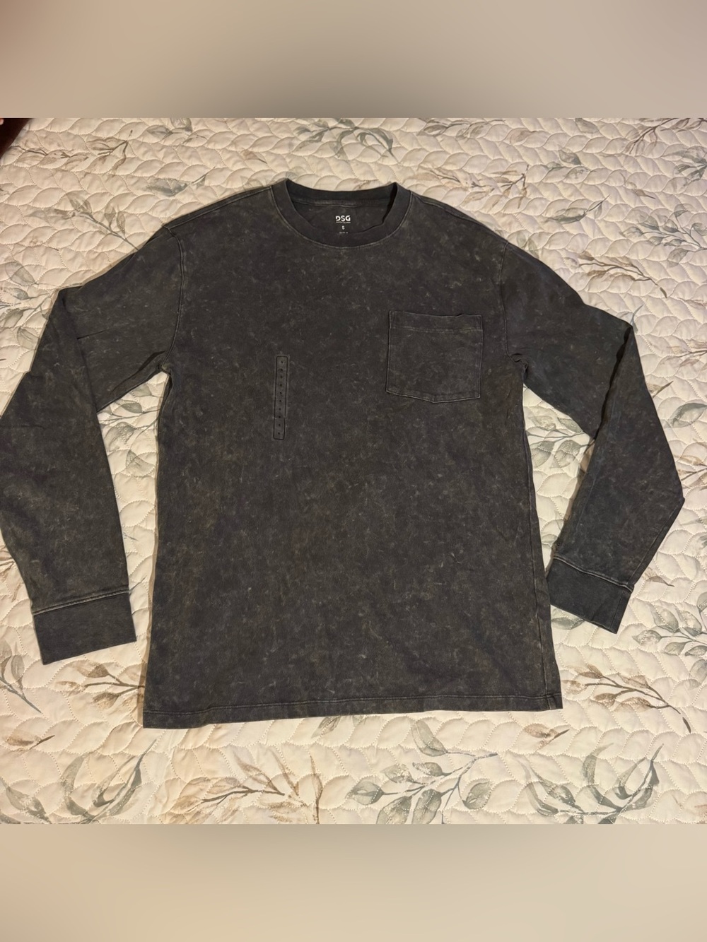 DSG Twitch + Allison Long Sleeve Pocket Tee Black Acid Wash Small